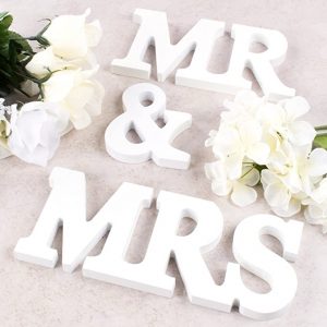 Super Z Outlet Wooden Mr & Mrs Wedding Decorations