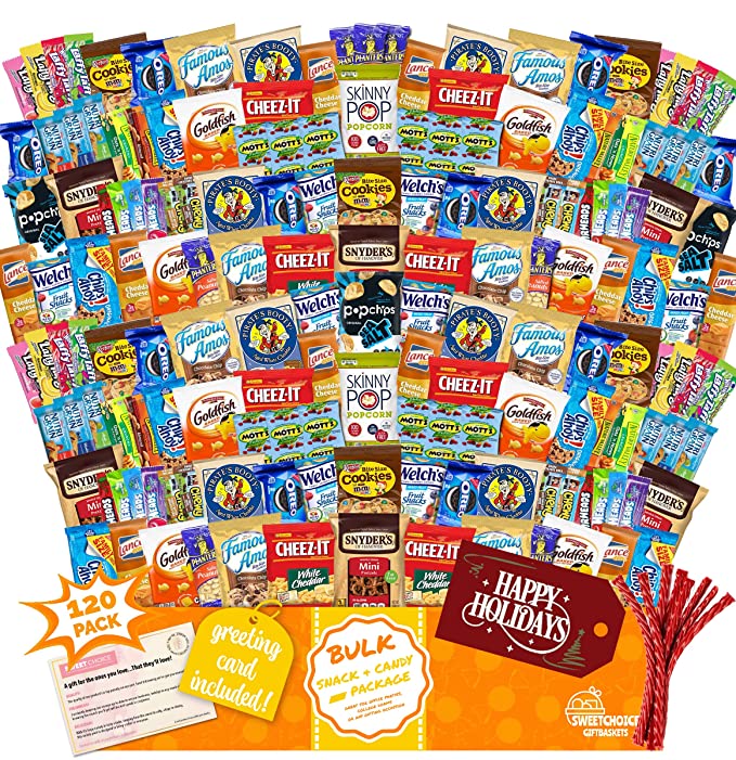 Sweet Choice Variety Care Package Snack Box, 120 Piece
