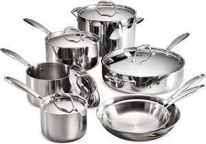 Tramontina 80116/249DS Aluminum Core Stainless Steel Cookware, 12-Piece