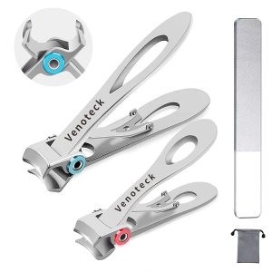 Venoteck File & Long Handle Nail Clippers For Seniors, 3-Piece