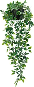 Whonline Plastic Fake Hanging Potted Plants