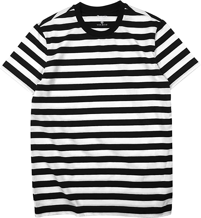 Zengjo Yarn Dye Cotton Stretch Striped T-Shirt