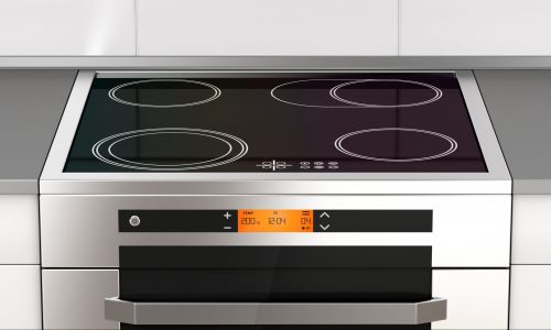 Stove with induction cooktop