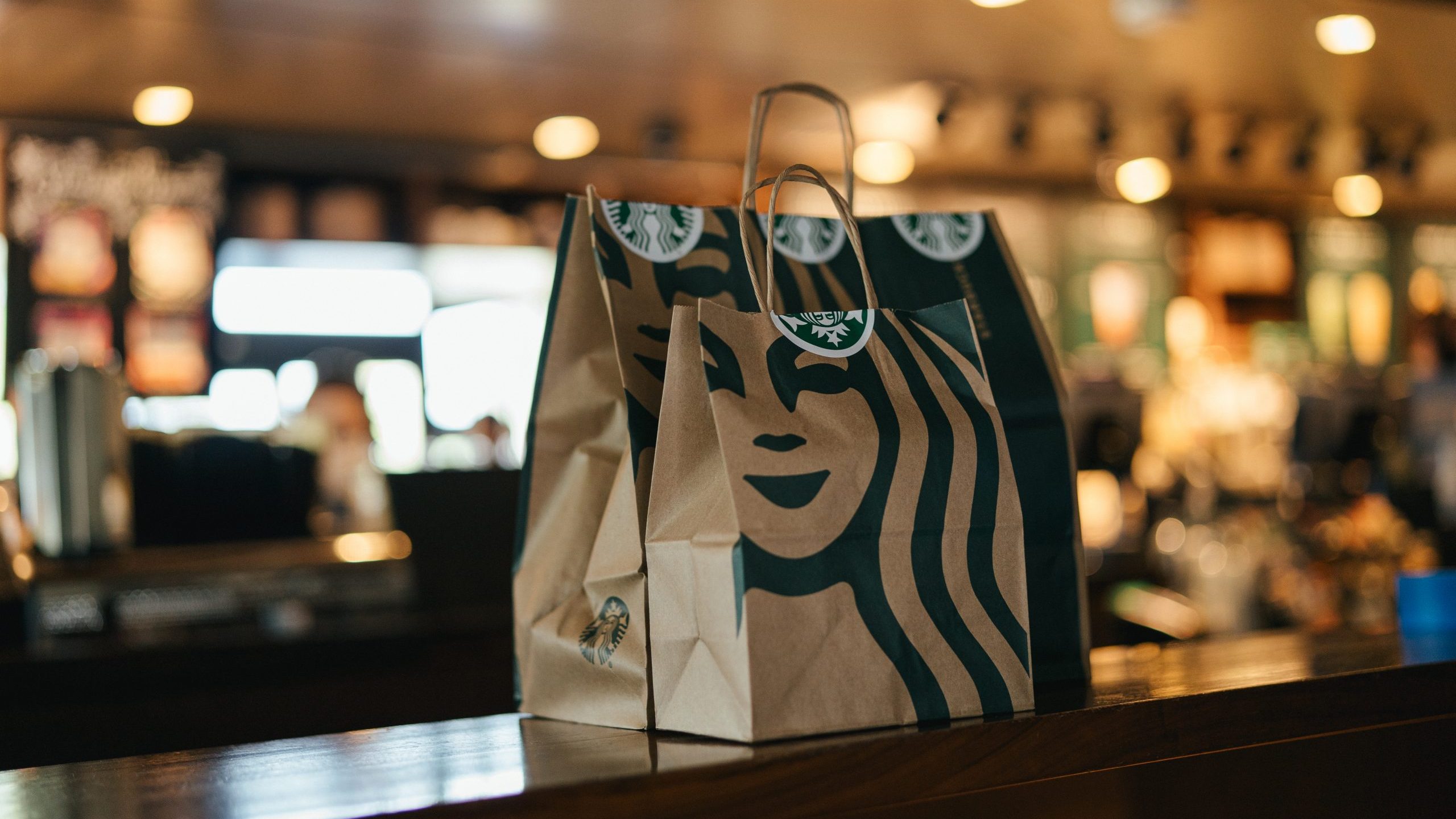 Starbucks bag ready for delivery