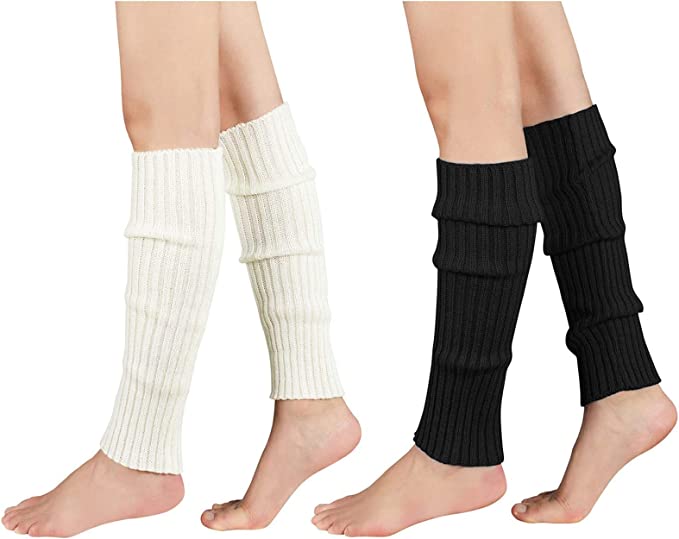 American Trends Thick Acrylic Knit Leg Warmers, 2-Pairs
