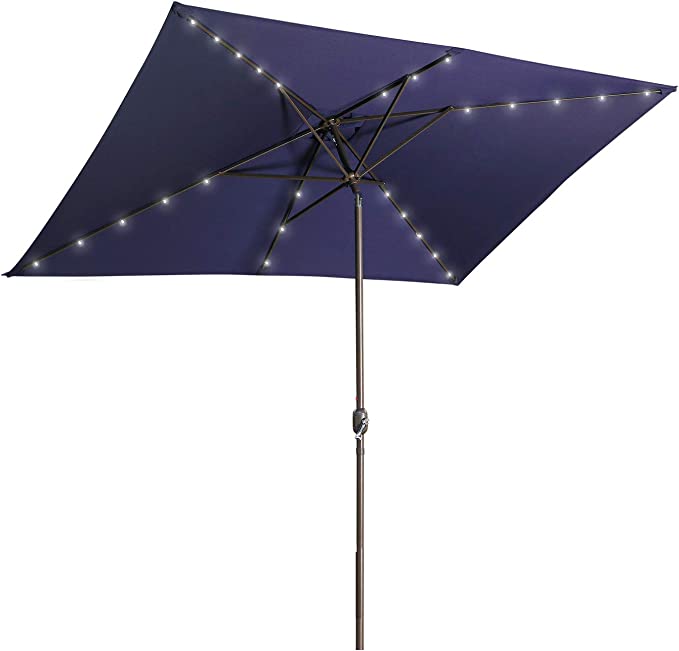 Aok Garden All-Day Shade Solar Patio Umbrella, 10-Foot
