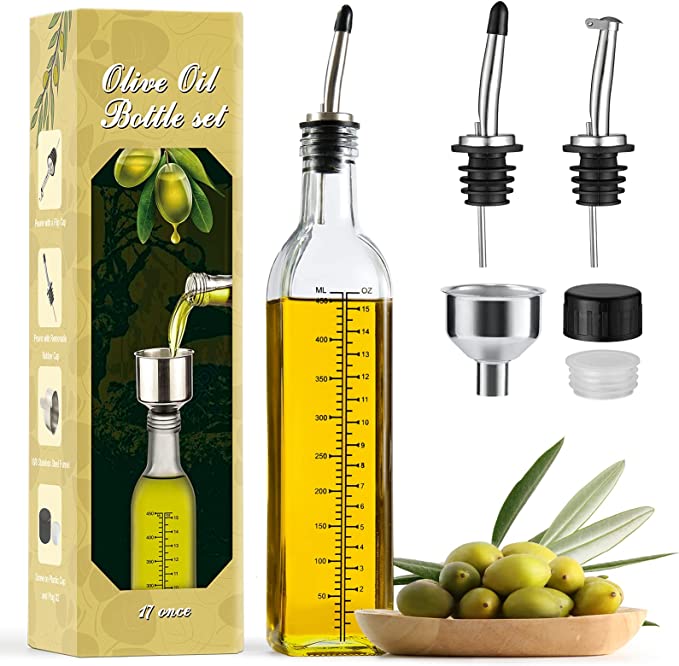 Aozita Glass With Measurements Olive Oil Dispenser Kit