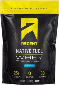 Ascent Stevia Sweetened Whey Protein Isolate Powder, Unflavored