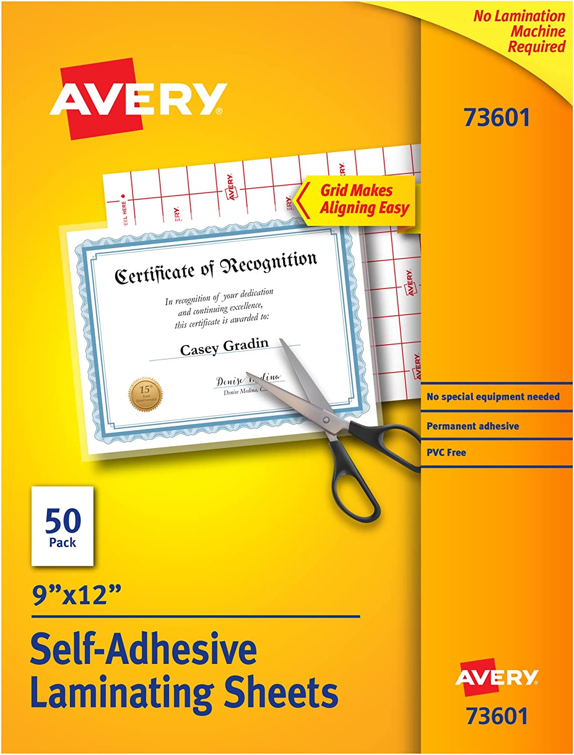 AVERY Acid Free Self-Adhesive Laminating Sheets, 50-Pack