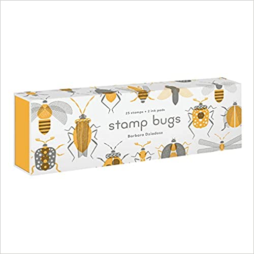 Barbara Dziadosz Stamp Bugs Ink & Wooden Rubber Stamp Set, 27 Piece