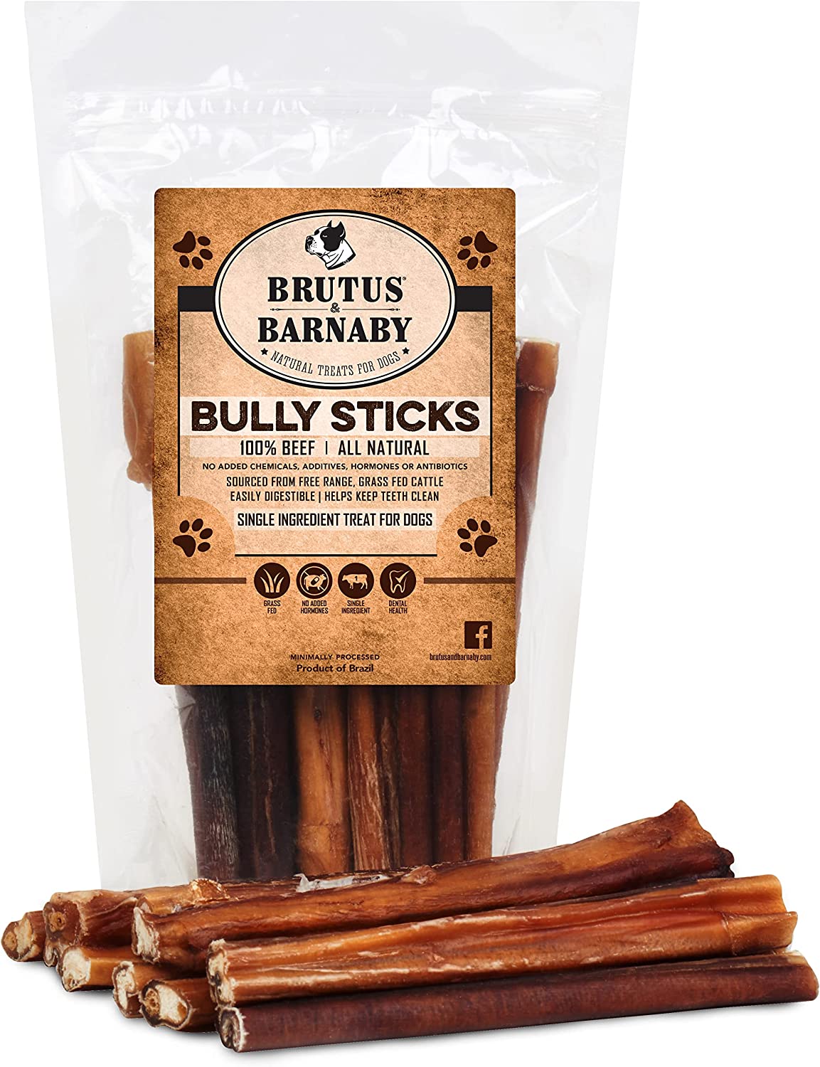 BRUTUS & BARNABY No Added Hormones Beef Bully Sticks