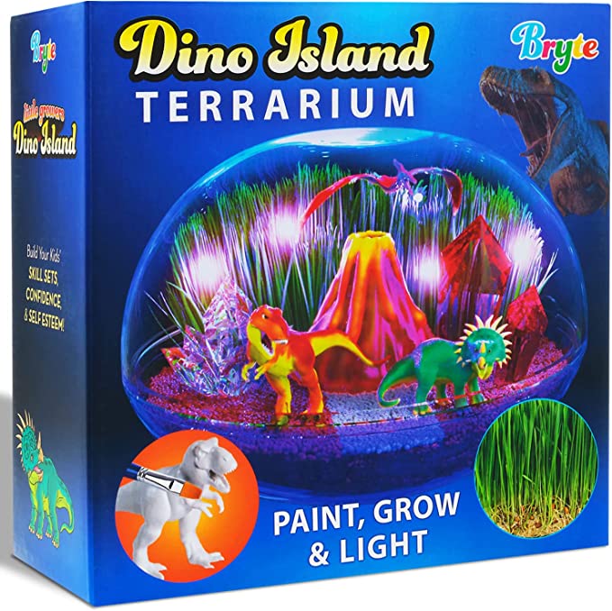 Bryte Dinosaur Paintable Figure Light Up Terrarium Ki