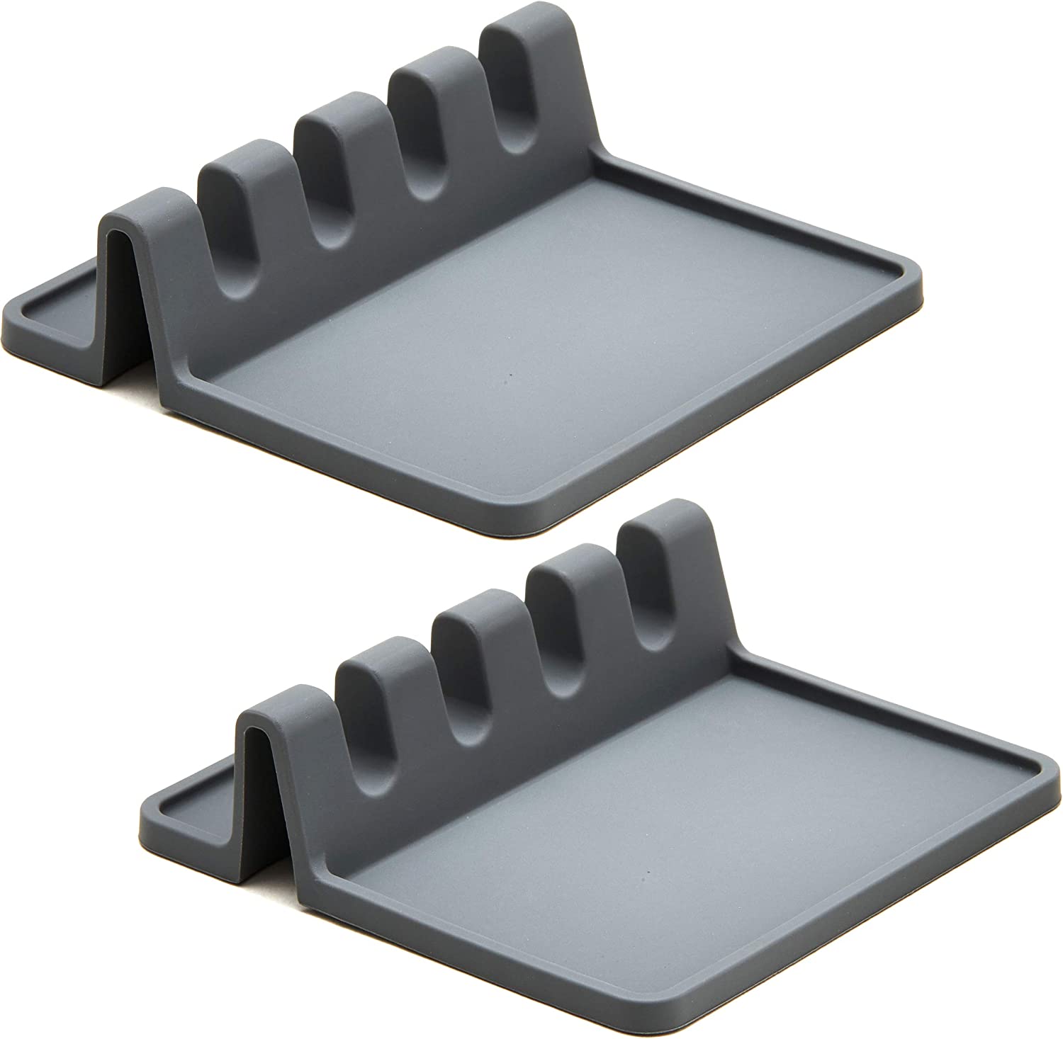 Cooler Kitchen BPA-Free Silicone Drip Pad Spoon Rests, 2-Pack