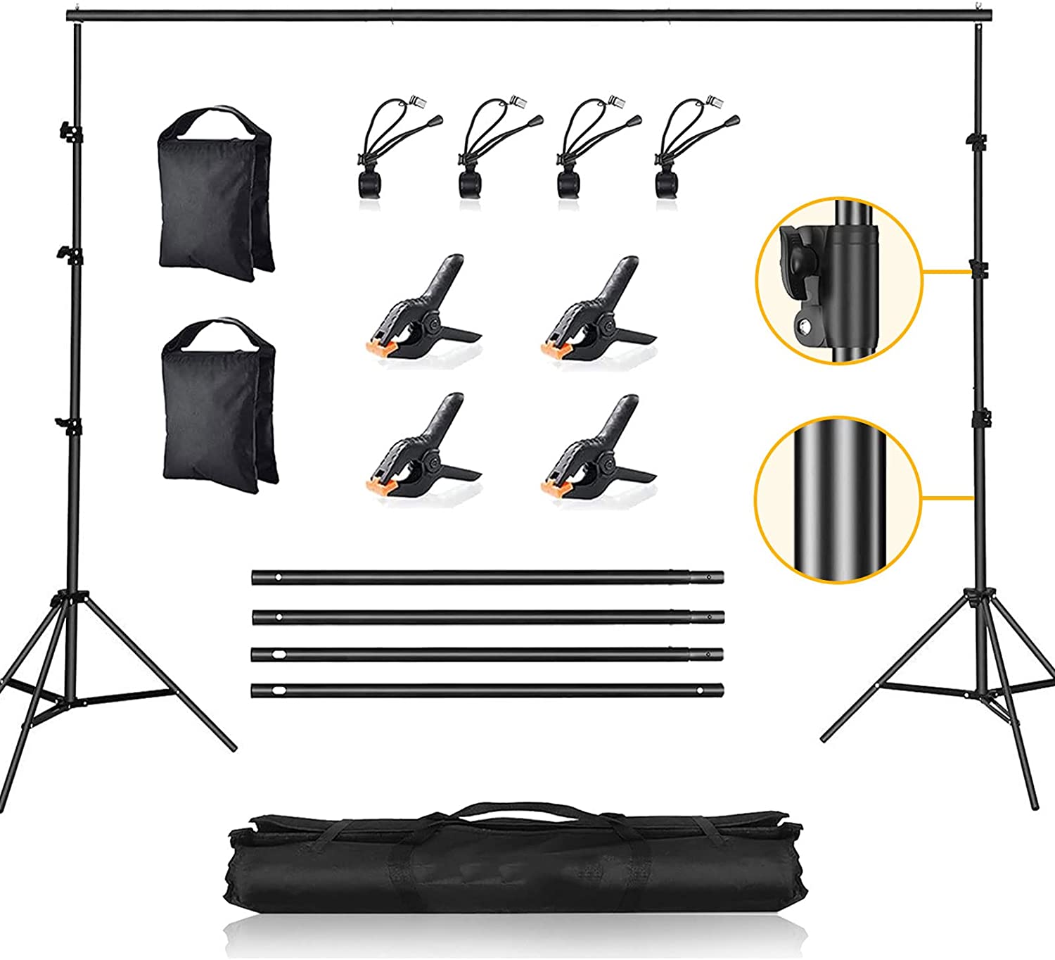 CPLIRIS Heavy-Duty Spring Clamps Backdrop Stand Set