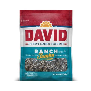 DAVID Ranch Flavor Jumbo Sunflower Seeds, 12-Pack