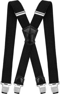 Decalen Big & Tall Heavy Duty Clips X Back Suspenders For Men