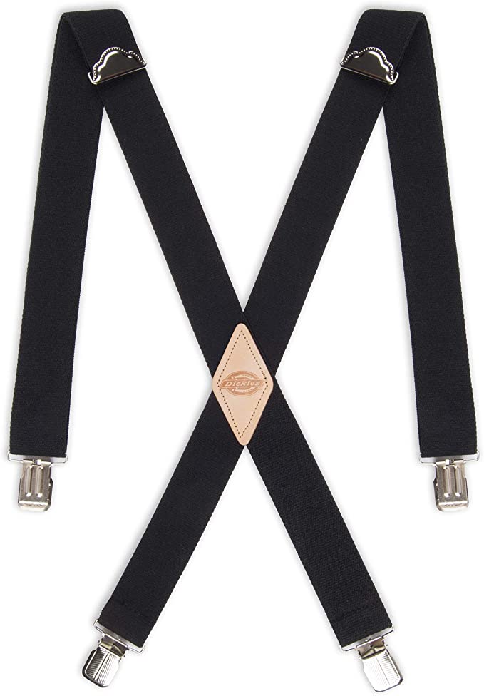 Dickies Elastic Straight Clip Adjustable X Back Suspenders For Men