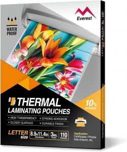 Everest High Transparency Glossy Laminating Sheets, 110-Pack
