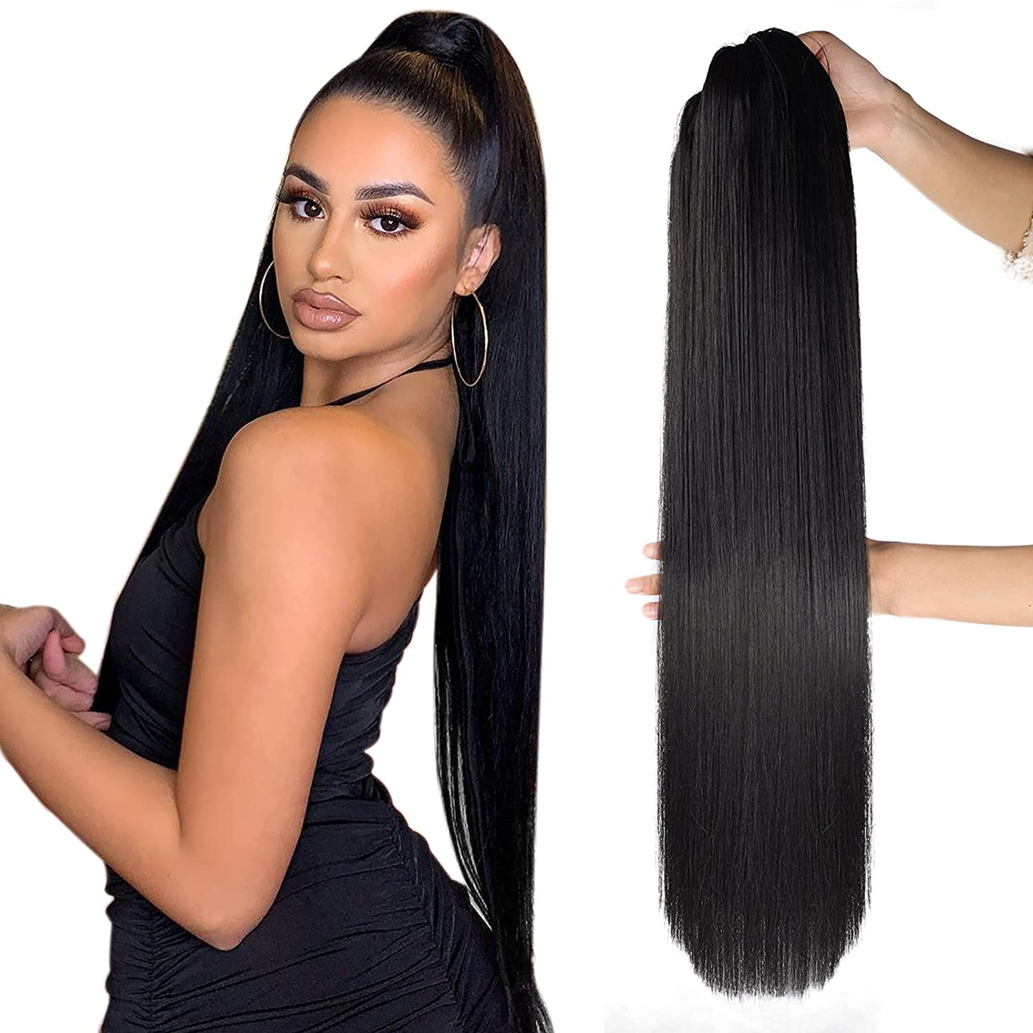 Fashion Icon Matte Synthetic Long Straight Ponytail Extension
