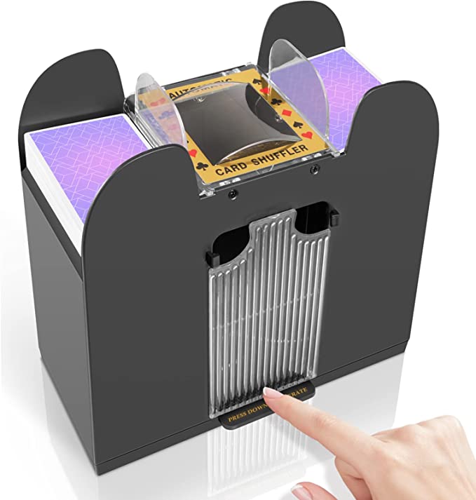 FEIERYA Portable Battery Powered Automatic Electric 6 Deck Card Shuffler