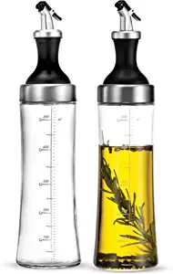 FineDine Easy Refill Glass Oil & Vinegar Dispensers, 2 Pack
