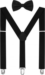 habibee Adjustable Y Back Suspenders & Bow Tie For Men