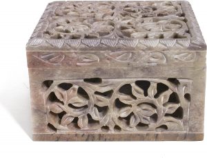 Hashcart Handcrafted Soapstone Decorative Jewelry Box