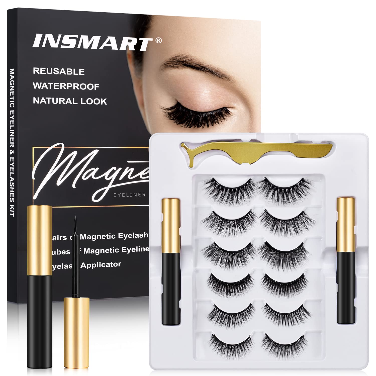 INSMART Tweezers & High-Strength Magnetic Eyelashes