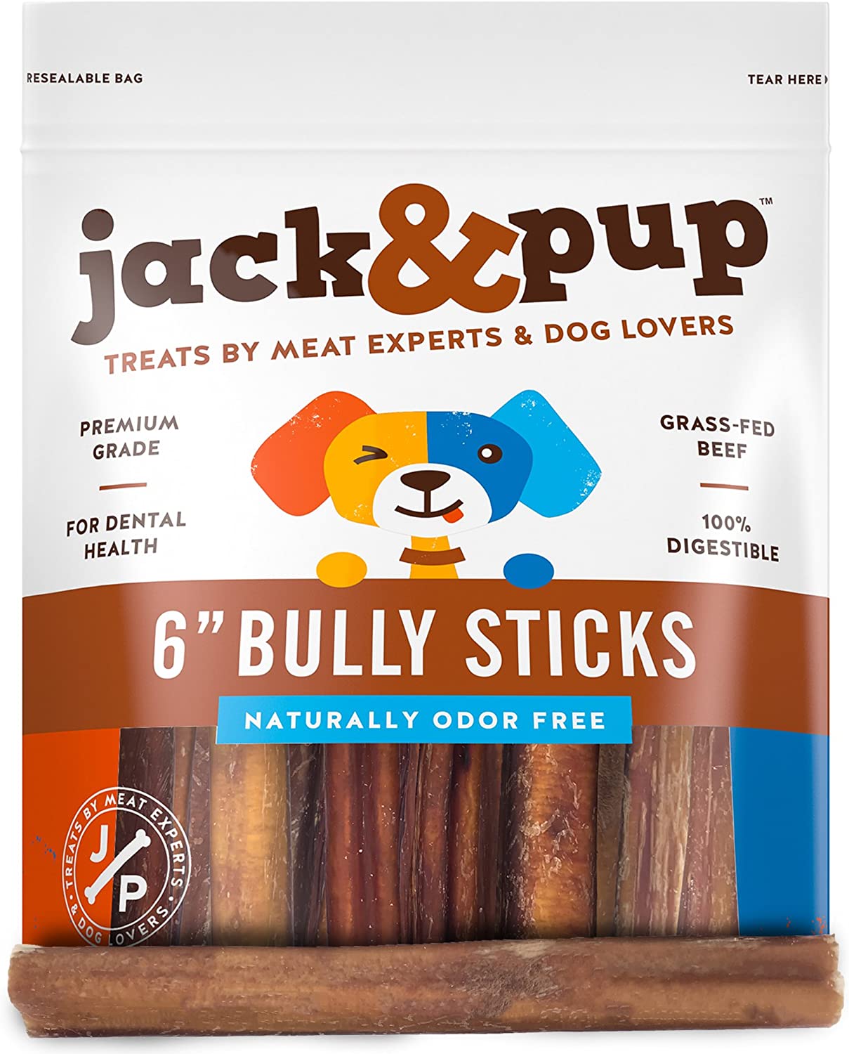 Jack & Pup 100% Digestible Odor-Free Bully Sticks