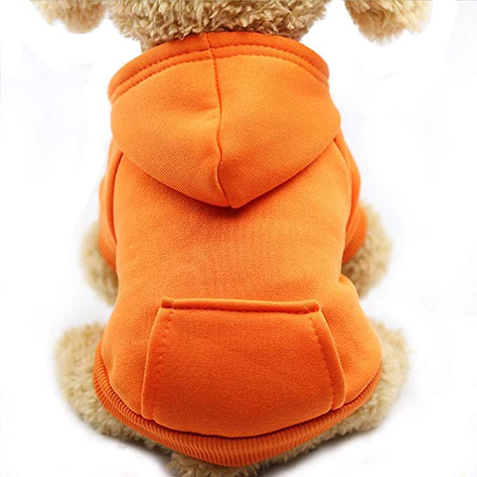 Jecikelon Winter Dog Hoodie Sweatshirt With Pockets