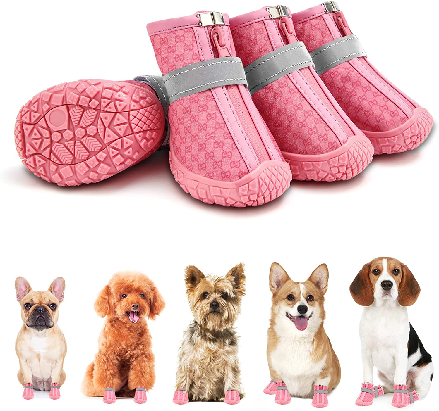 JZXOIVA Zipper Design & Suede Lining Dog Boots
