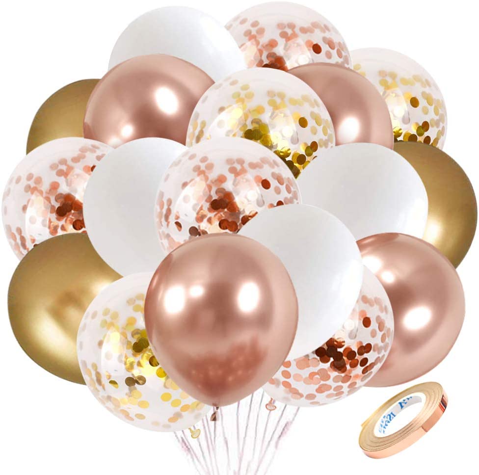 Kelfara Non-Toxic Metallic Balloons, 60-Count