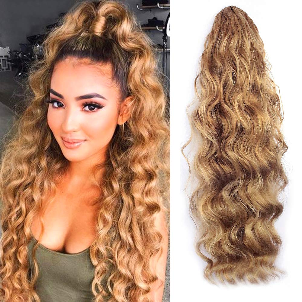 KETHBE Lightweight Breathable Long Wavy Ponytail Extension