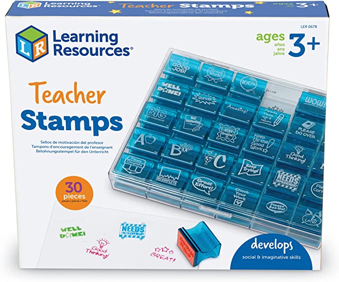 Learning Resources Encouraging Grading Teacher Stamps, 30 Piece