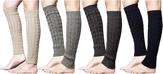 Loritta Acrylic Stretch Fabric Leg Warmers, 4-Pairs