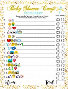 LOTUS-A Emoji Pictionary Baby Shower Game