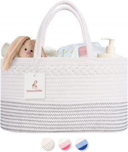 luxury little Cotton Rope Diaper Organizer Baby Shower Gift