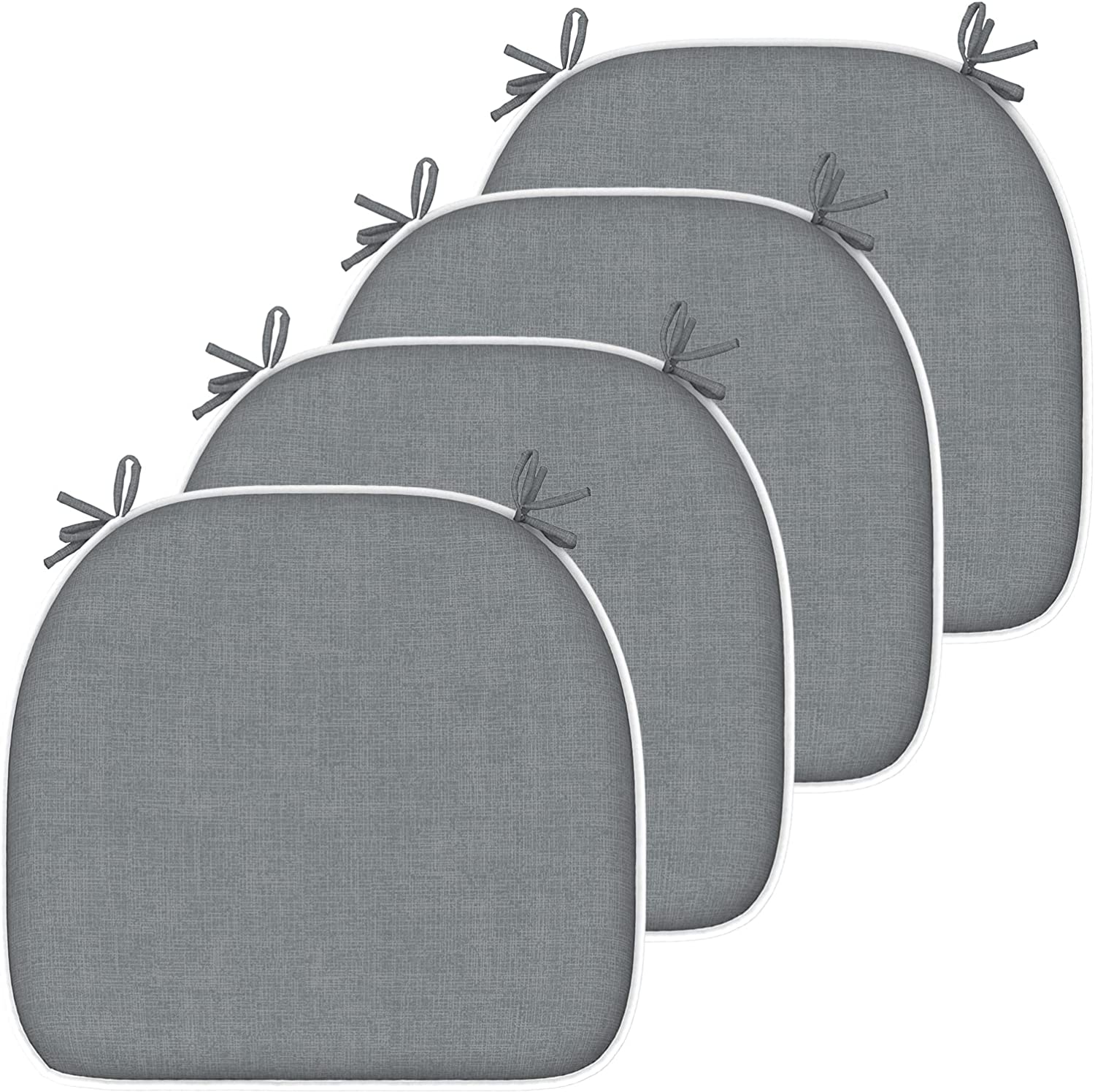 LVTXIII Active Ties & Invisible Zippers Patio Outdoor Chair Pads, 4-Pack
