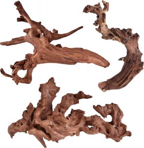majoywoo Driftwood Branches Fish Tank Decorations, 3-Piece