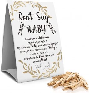 Muruseni Don’t Say Baby Clothespin Baby Shower Game