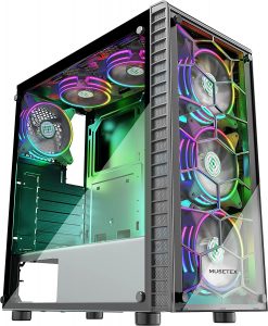 MUSETEX ATX 6 Pre-Installed Fans PC Case