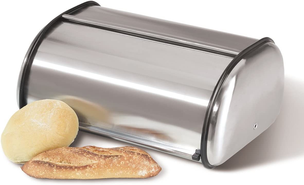 Oggi Roll Top Stainless Steel Bread Box