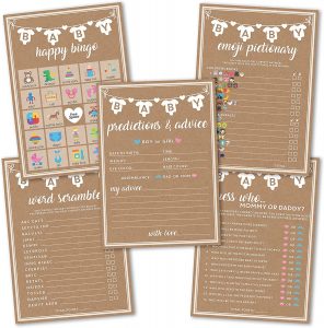 Party Hearty Quiz & Activity Cards Baby Shower Game