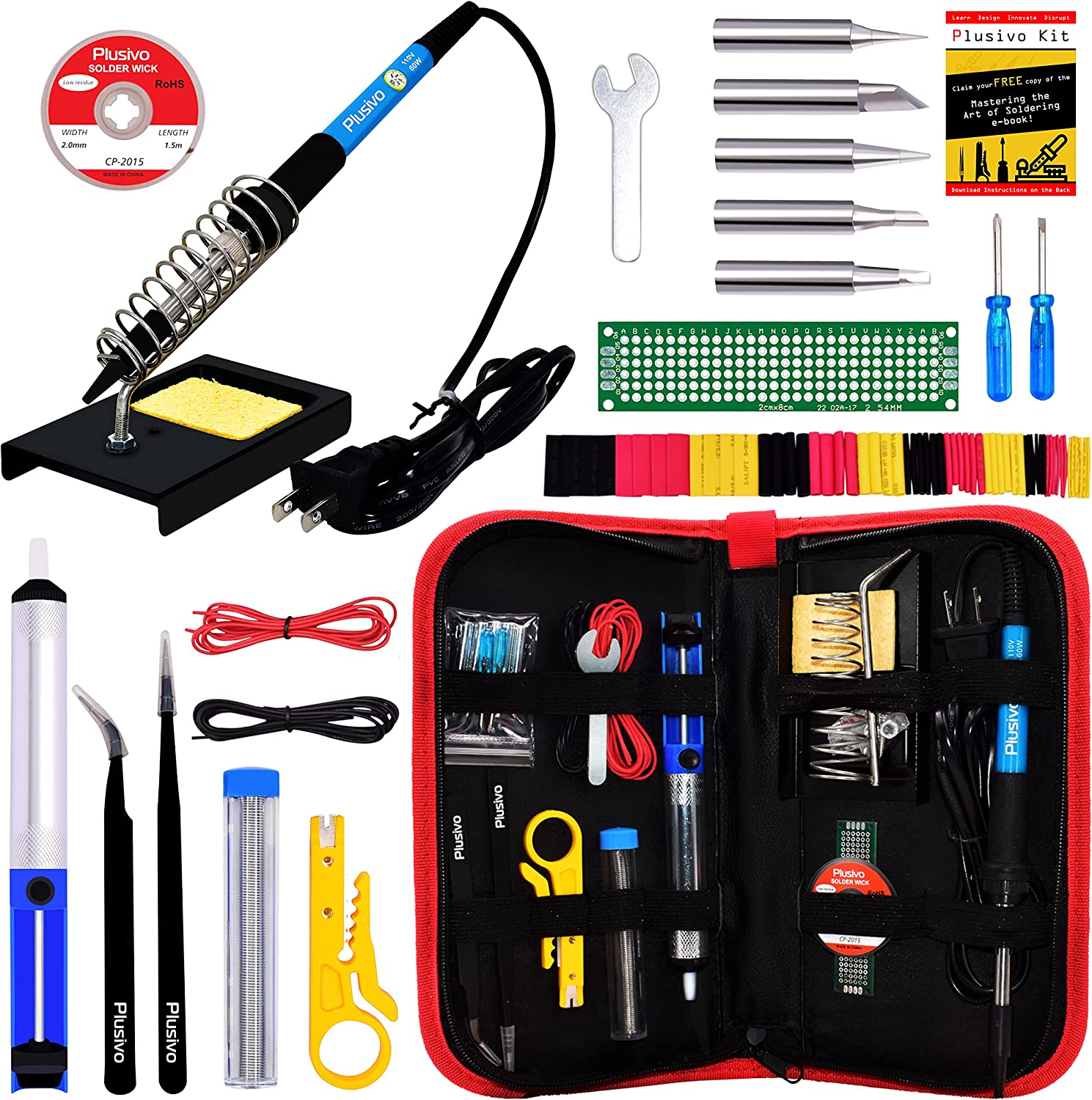 Plusivo Assorted Tools & Carry Bag Soldering Iron Set