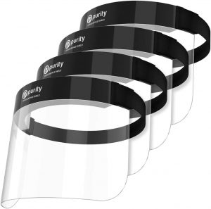 Purity Adjustable Elastic Band Face Shields, 4-Count