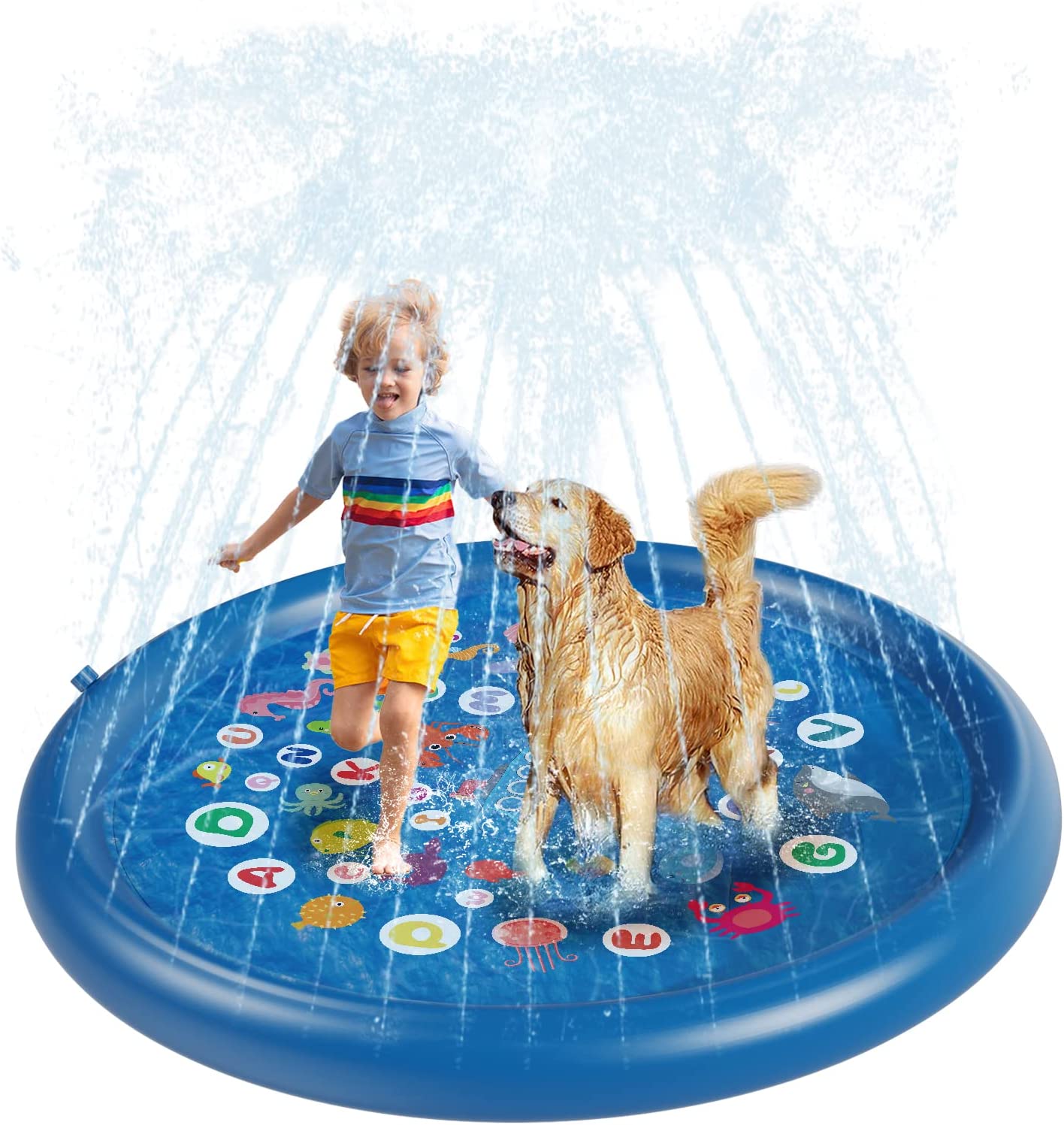 QPAU PVC Summer Fun Inflatable Splash Pad
