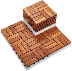 RAKYTO Easy Install Natural Wood Patio Flooring