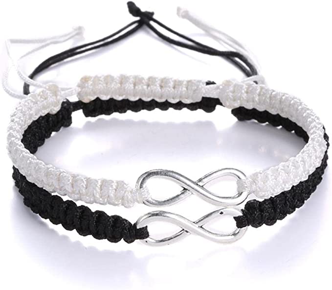 RINHOO Steel Infinity Loop Charms Couples Bracelets