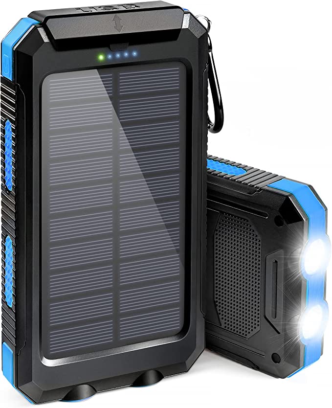 Suscell Waterproof USB Ports Led Flashlight Solar Power Bank