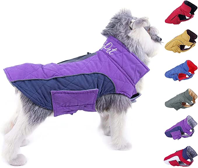 ThinkPet Cold Weather Waterproof Windproof Reversible Reflective Dog Coat
